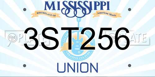 3ST256 Mississippi License Plate