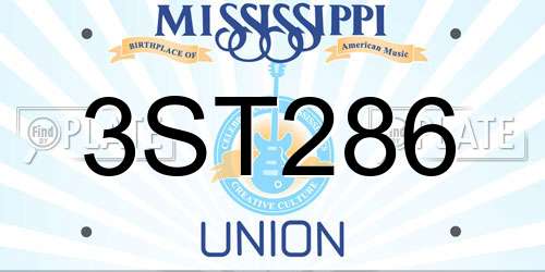 3ST286 Mississippi License Plate