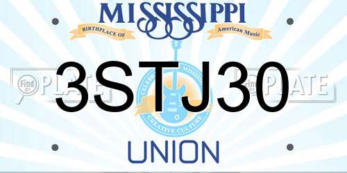 3STJ30 Mississippi License Plate