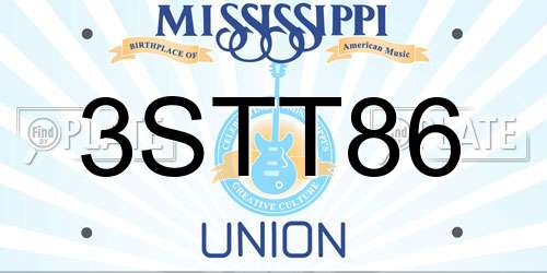 3STT86 Mississippi License Plate