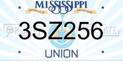3SZ256 Mississippi License Plate
