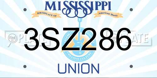 3SZ286 Mississippi License Plate