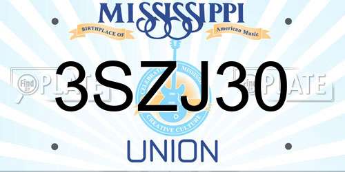 3SZJ30 Mississippi License Plate
