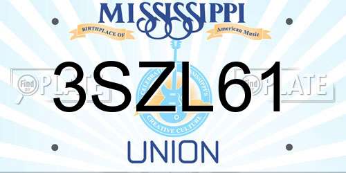 3SZL61 Mississippi License Plate