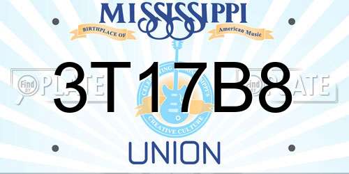 3T17B8 Mississippi License Plate