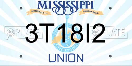 3T18I2 Mississippi License Plate