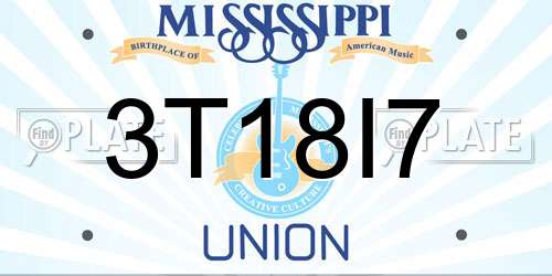 3T18I7 Mississippi License Plate