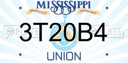 3T20B4 Mississippi License Plate