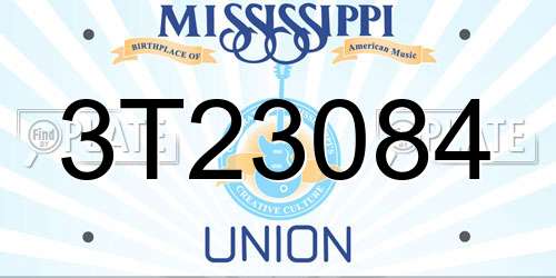 3T23084 Mississippi License Plate