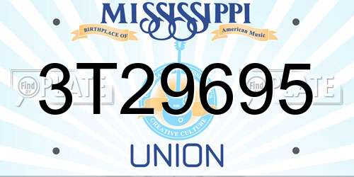 3T29695 Mississippi License Plate