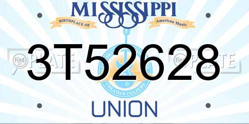 3T52628 Mississippi License Plate