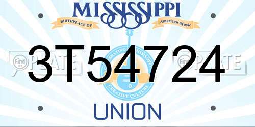 3T54724 Mississippi License Plate