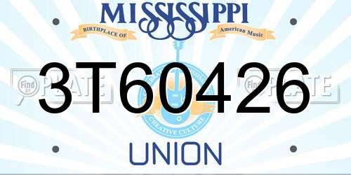 3T60426 Mississippi License Plate