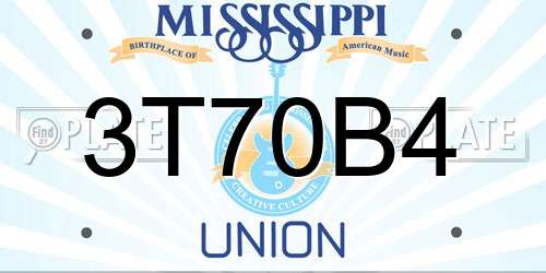 3T70B4 Mississippi License Plate