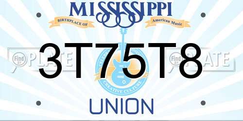 3T75T8 Mississippi License Plate