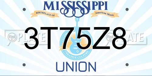 3T75Z8 Mississippi License Plate