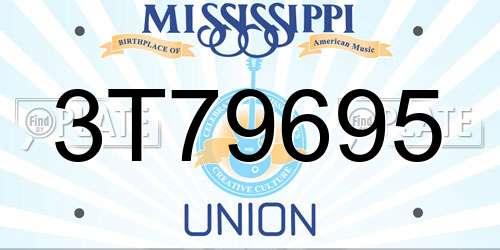 3T79695 Mississippi License Plate