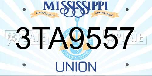 3TA9557 Mississippi License Plate