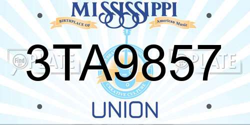 3TA9857 Mississippi License Plate