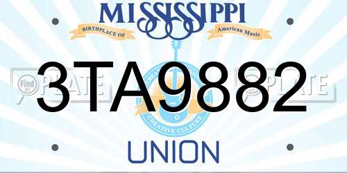 3TA9882 Mississippi License Plate
