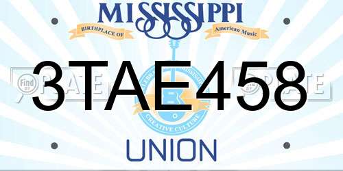 3TAE458 Mississippi License Plate
