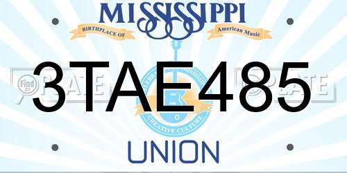 3TAE485 Mississippi License Plate