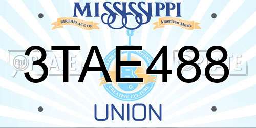 3TAE488 Mississippi License Plate