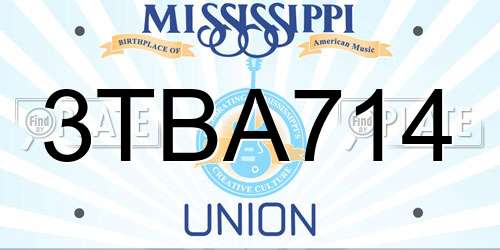 3TBA714 Mississippi License Plate
