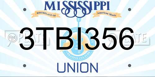 3TBI356 Mississippi License Plate