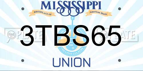 3TBS65 Mississippi License Plate