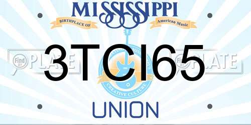 3TCI65 Mississippi License Plate