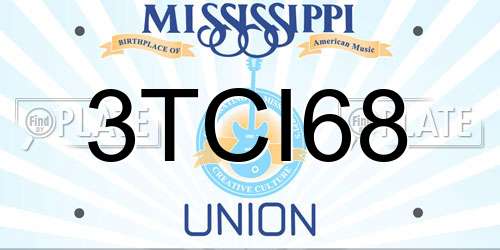 3TCI68 Mississippi License Plate