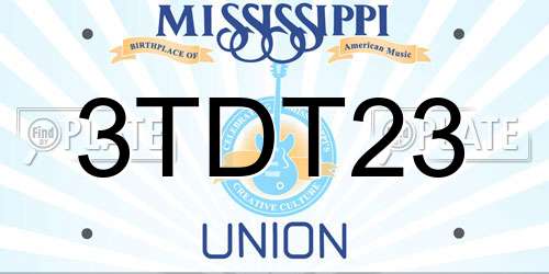 3TDT23 Mississippi License Plate