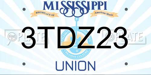 3TDZ23 Mississippi License Plate