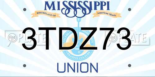 3TDZ73 Mississippi License Plate