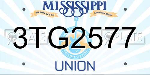 3TG2577 Mississippi License Plate