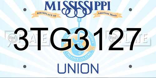 3TG3127 Mississippi License Plate