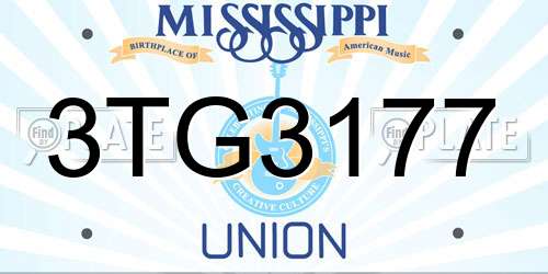 3TG3177 Mississippi License Plate