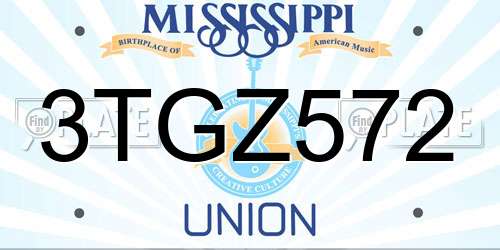 3TGZ572 Mississippi License Plate