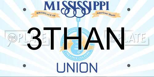 3THAN Mississippi License Plate