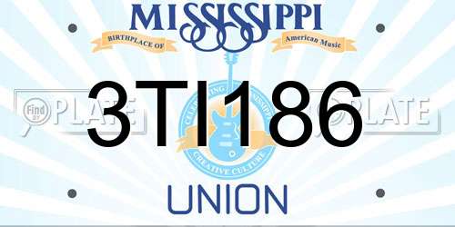 3TI186 Mississippi License Plate