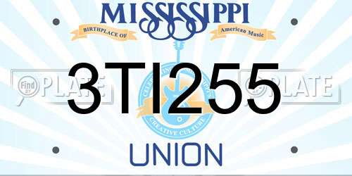 3TI255 Mississippi License Plate