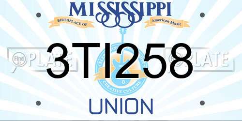 3TI258 Mississippi License Plate