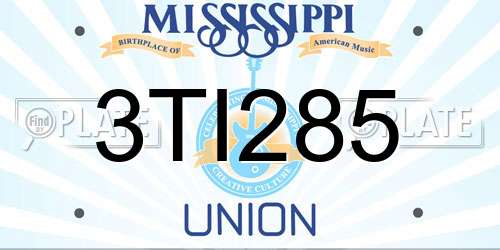 3TI285 Mississippi License Plate