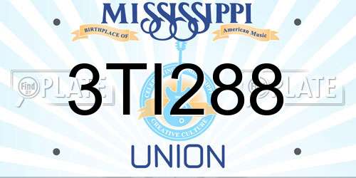 3TI288 Mississippi License Plate