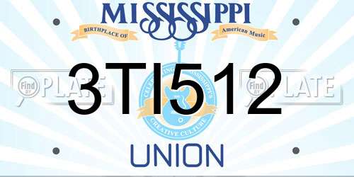 3TI512 Mississippi License Plate