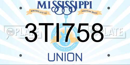 3TI758 Mississippi License Plate