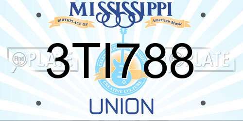 3TI788 Mississippi License Plate