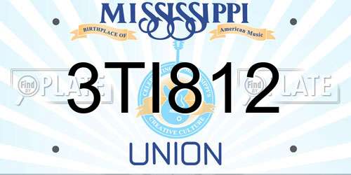 3TI812 Mississippi License Plate