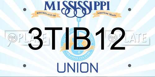 3TIB12 Mississippi License Plate